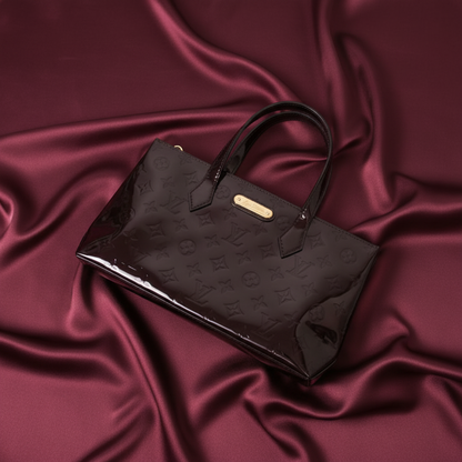 Louis Vuitton Monogram Vernis Wilshire PM M93641 Women's Handbag Amarante