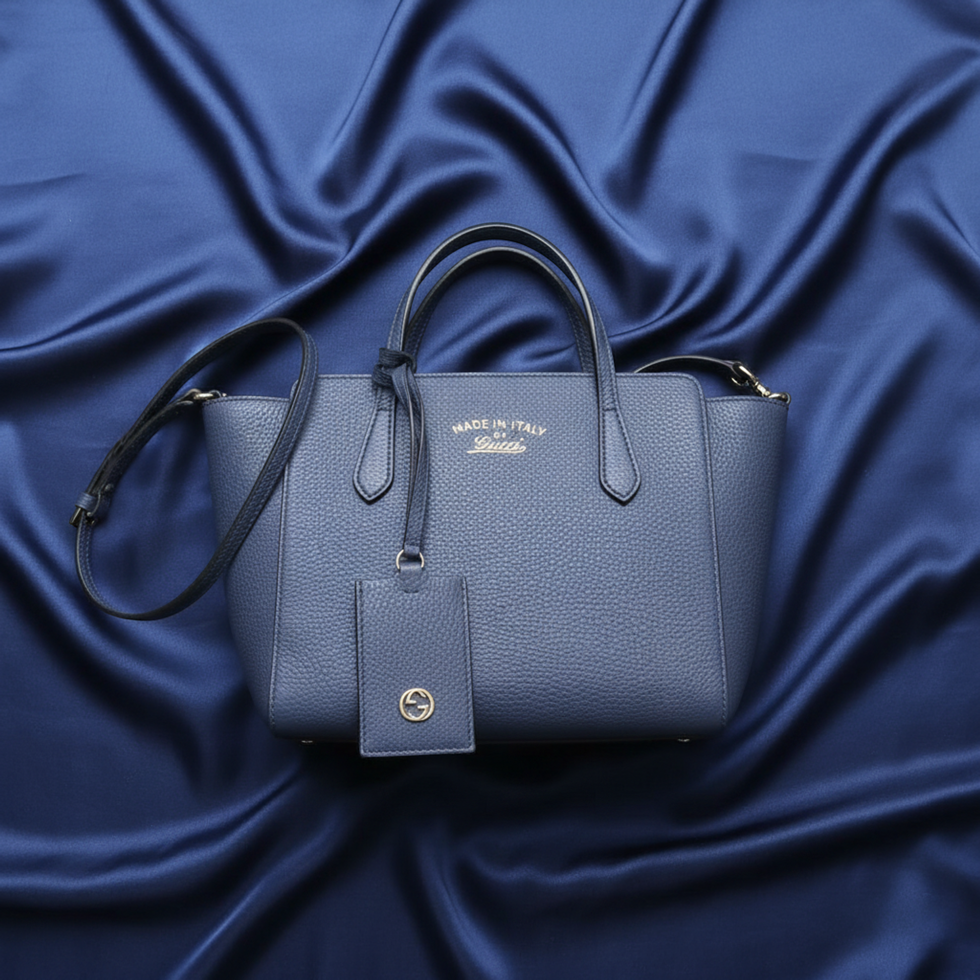 Gucci Gucci Swing 368827 Women's Leather Handbag,Shoulder Bag Blue