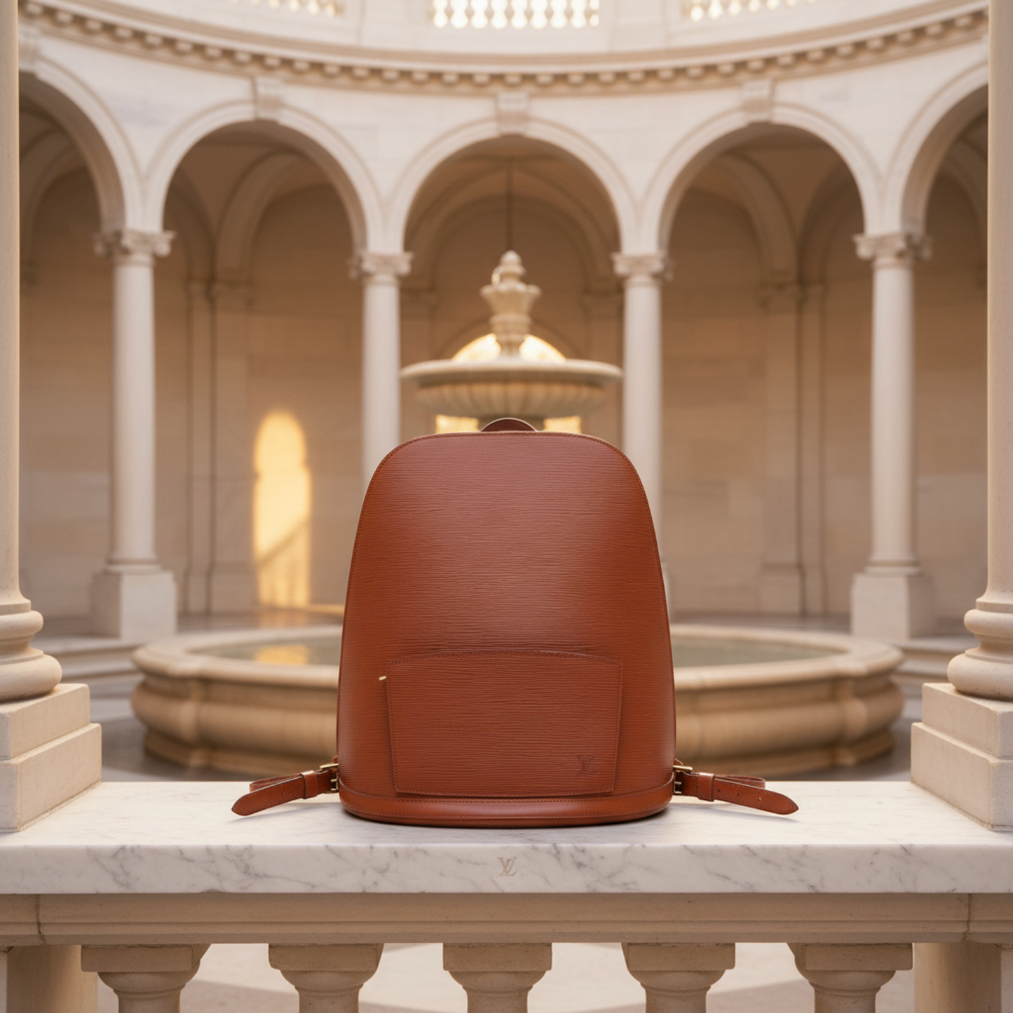 Louis Vuitton Epi Gobelin M52293 Women's Backpack Kenyan Brown
