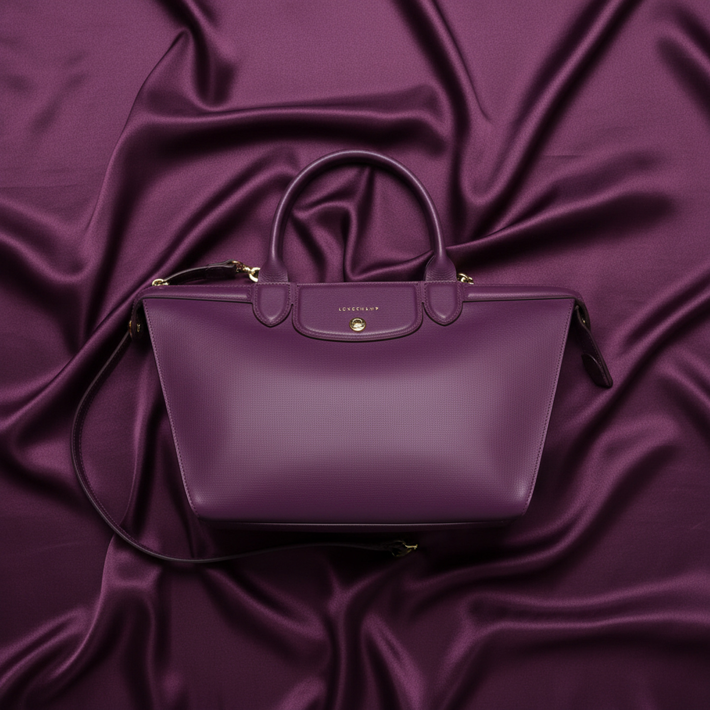Longchamp Le Pliage Heritage 1207813645 Women's Leather Shoulder Bag,Tote Bag Purple