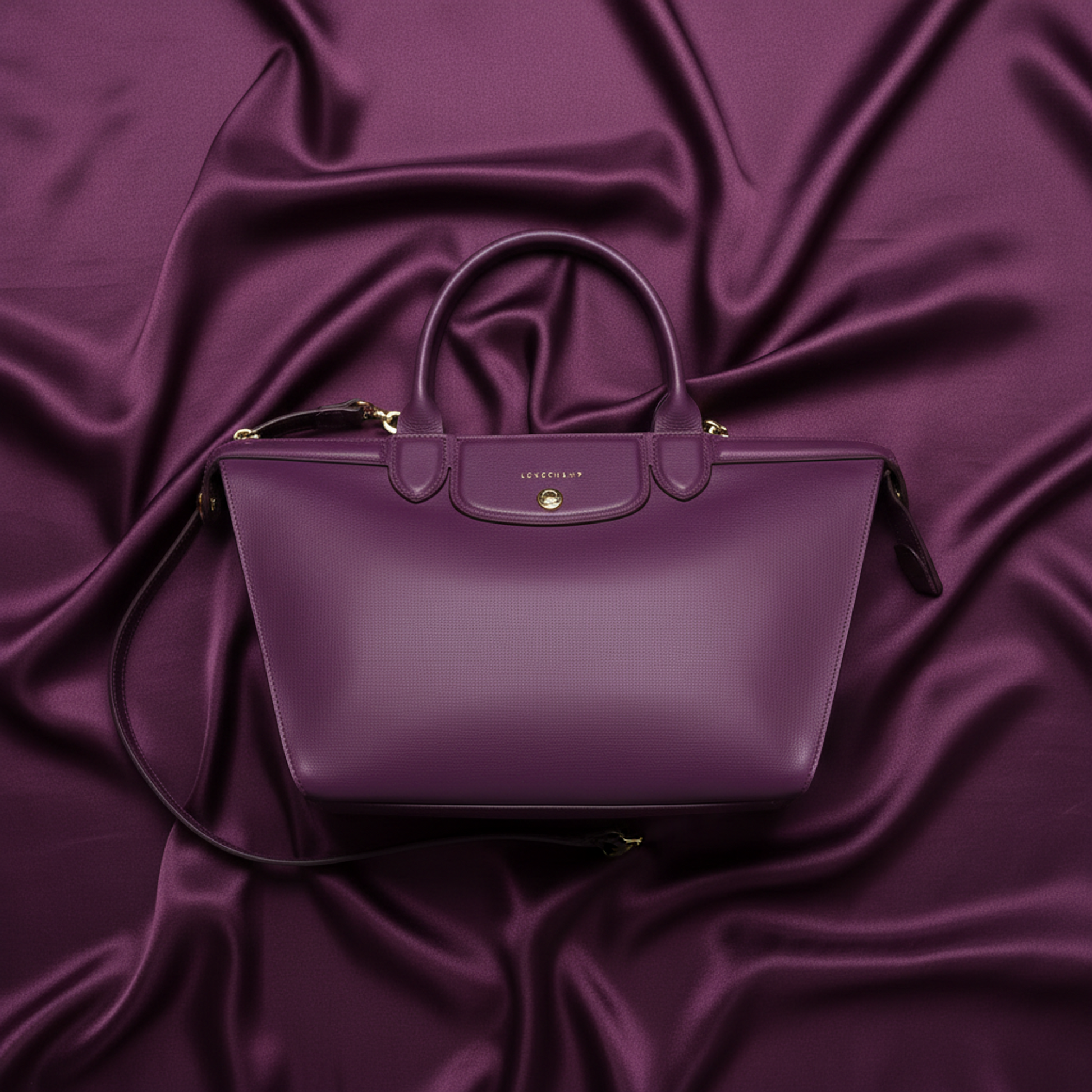 Longchamp Le Pliage Heritage 1207813645 Women's Leather Shoulder Bag,Tote Bag Purple