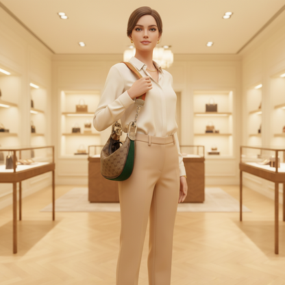 Gucci Mini Pouch 718512 Women's PVC,Leather Handbag,Shoulder Bag Beige