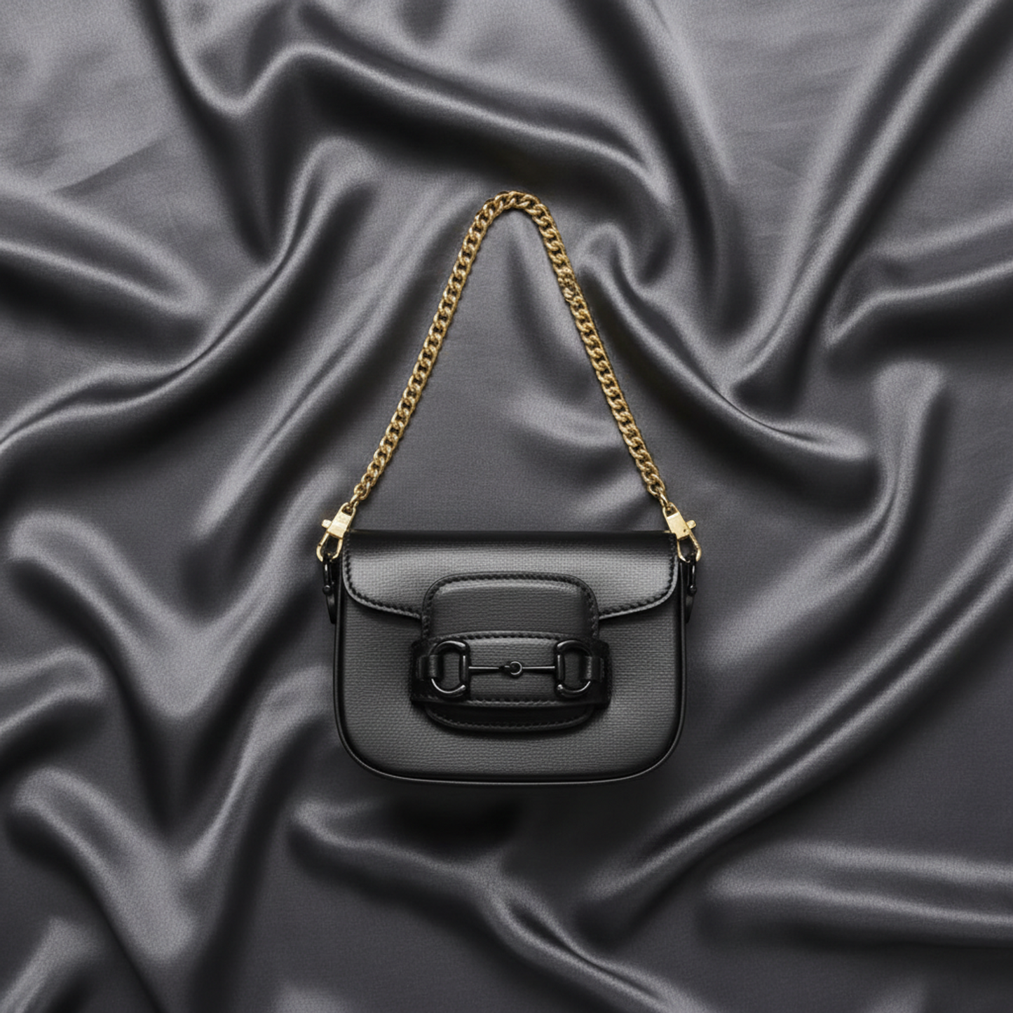 Gucci Horsebit 1955 Mini Bag 726863 Women's Leather Pouch,Shoulder Bag Black