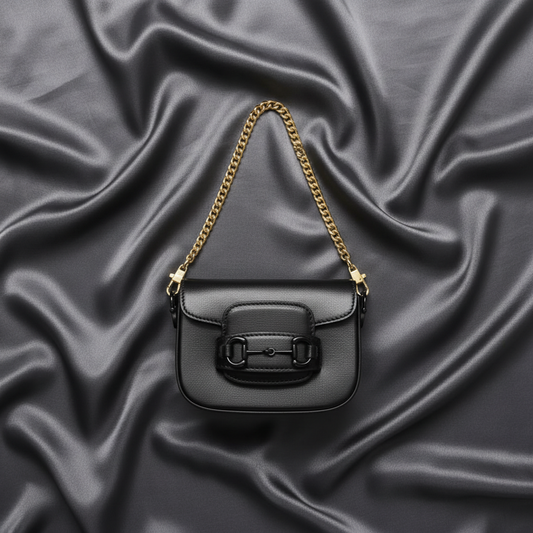 Gucci Horsebit 1955 Mini Bag 726863 Women's Leather Pouch,Shoulder Bag Black