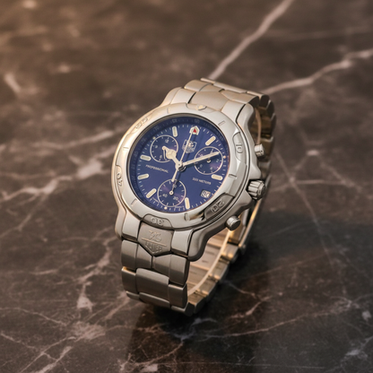 TAG HEUER 6000 Chronogragh Steel Quartz Mens Watch CH1111 Polished
