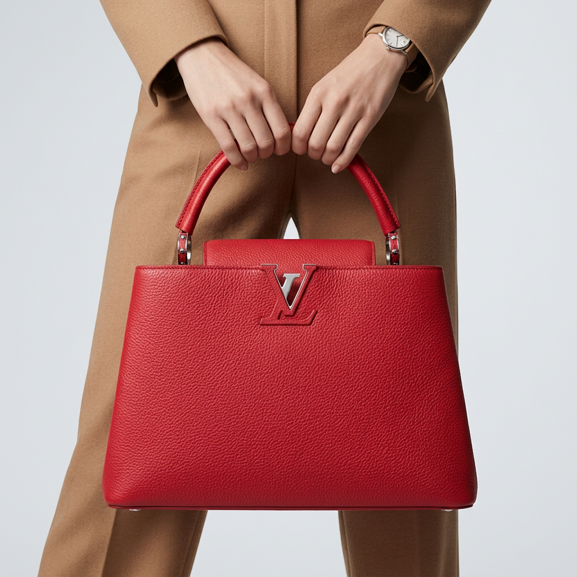 Louis Vuitton Parnassea Capucines GM M48871 Women's Handbag Red Color
