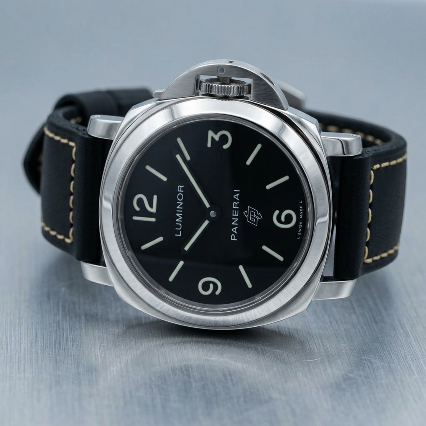 PANERAI Luminor Base Logo Steel Hand-Winding Watch PAM00000 Polished