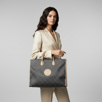 Gucci Off The Grid GG 630353 Men,Women Nylon Canvas,Leather Handbag,Shoulder Bag Gray,Off-white