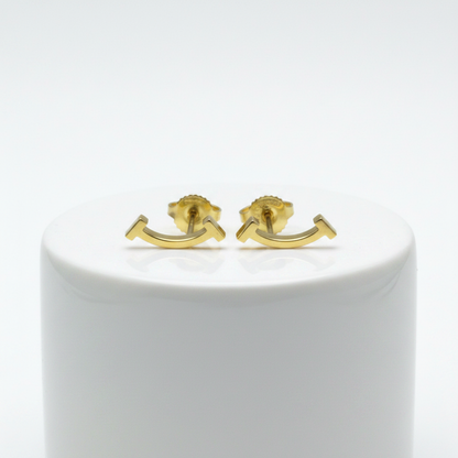 Tiffany Smile No Stone Yellow Gold (18K) Stud Earrings Gold
