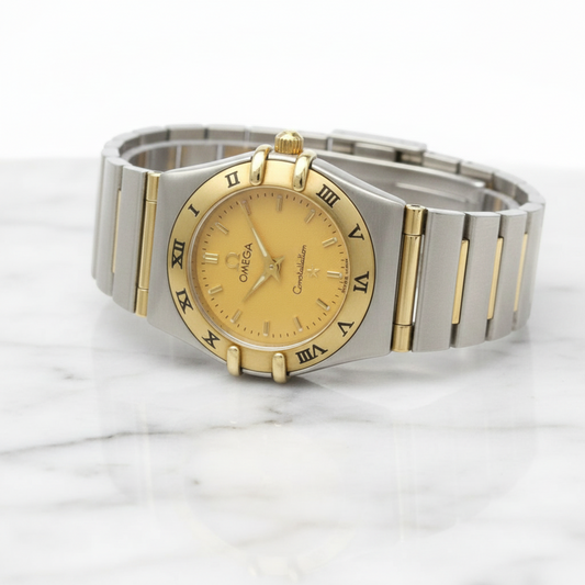 OMEGA Constellation 18K Gold Steel Quartz Ladies Watch 1262.10