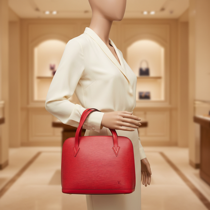 Louis Vuitton Epi Lussac M52287 Women's Shoulder Bag Castilian Red