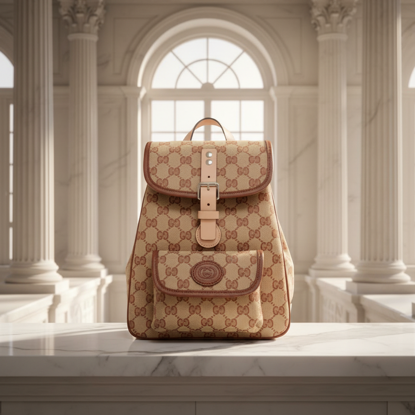Gucci GG Canvas Children's 630818 Boys,Girls GG Canvas,Leather Backpack Beige,Brown