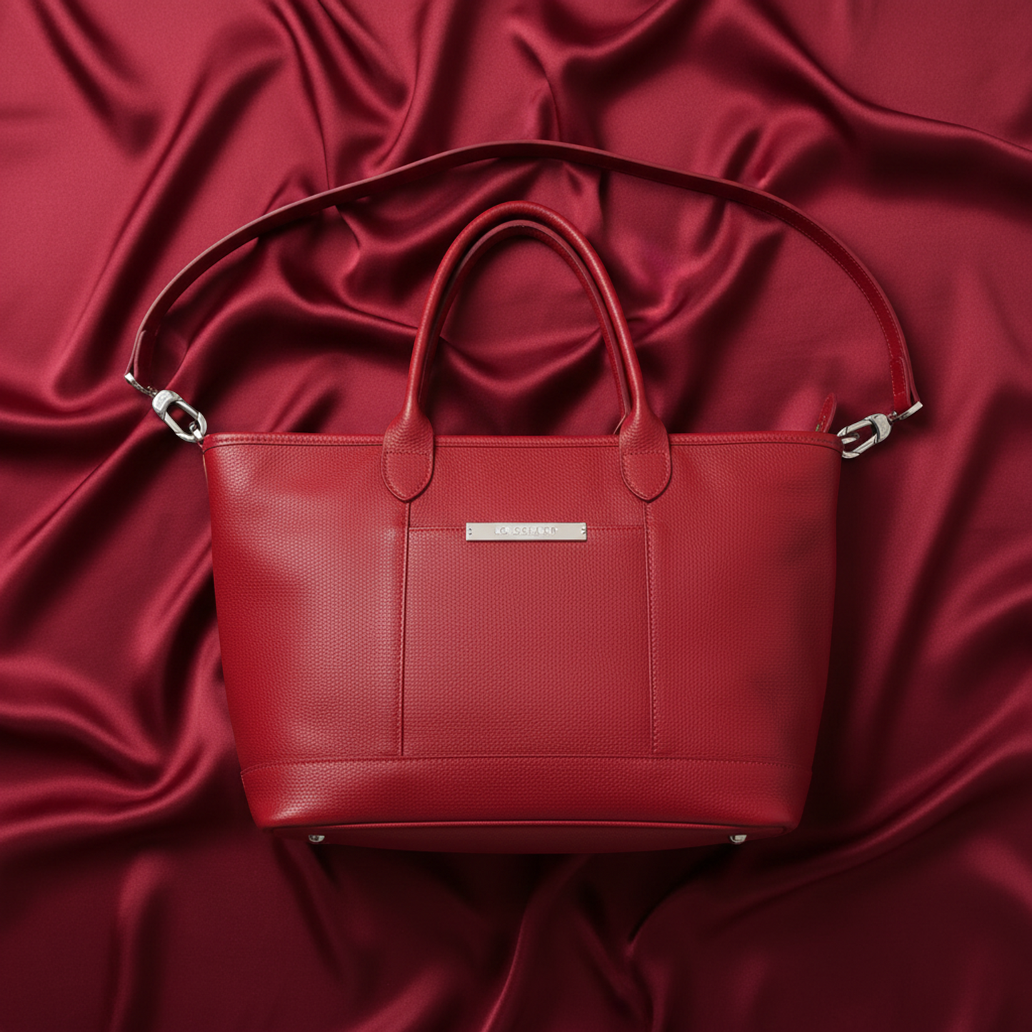 Longchamp 2-way Tote Bag Women's Leather Shoulder Bag,Tote Bag Red Color