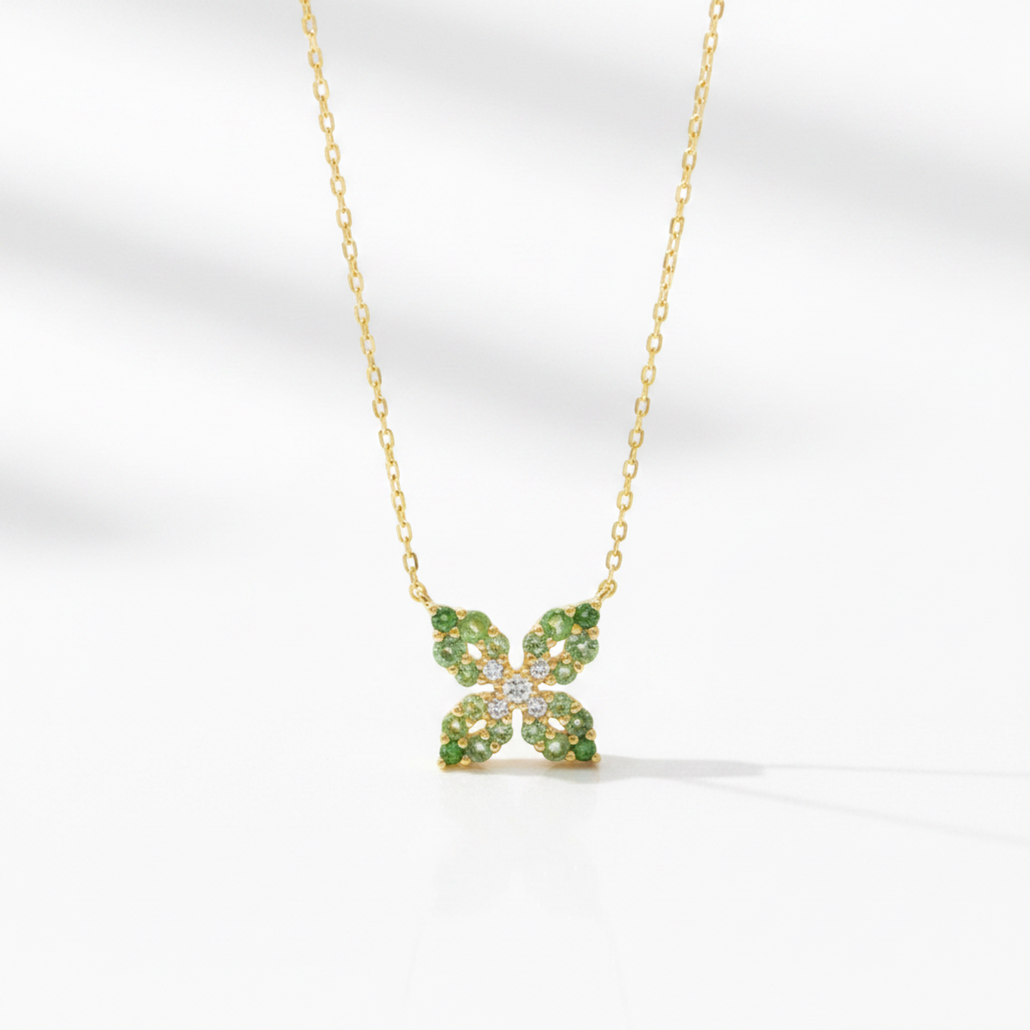 Vendome Aoyama Butterfly Colored Stone Necklace Yellow Gold (18K) Color Stone Men,Women Fashion Pendant Necklace (Gold)