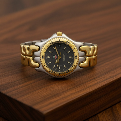 TAG HEUER Sel Professional 200M Gold Plated Steel Watch WG1120 Polished