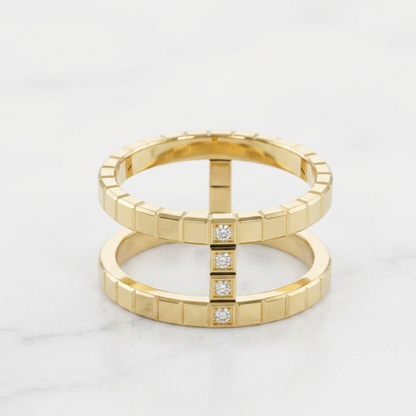 Chopard Ice Cube Diamond Ring 827006 Yellow Gold (18K) Fashion Diamond Band Ring Carat/0.04 Gold