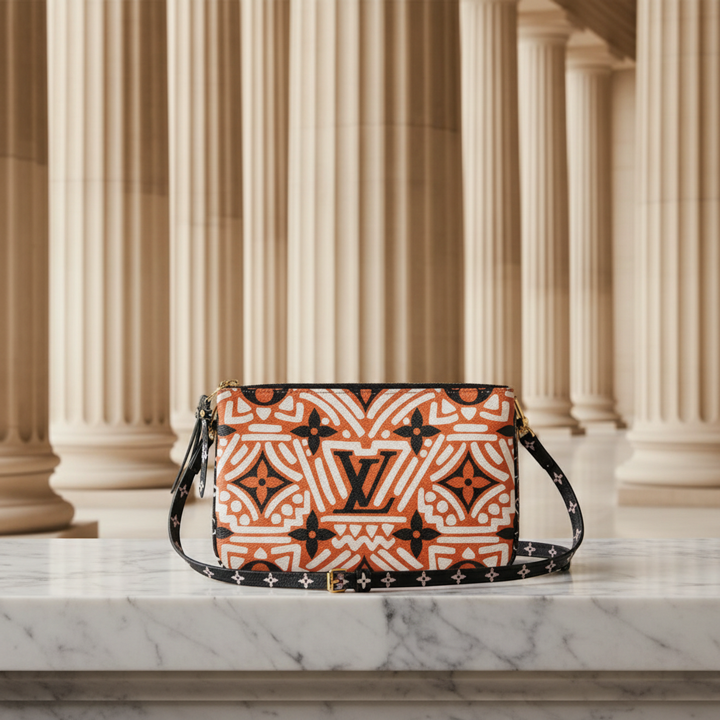 Louis Vuitton LV Clafity Double Zip Pochette M69488 Women's Pouch,Shoulder Bag Black,Brown,White