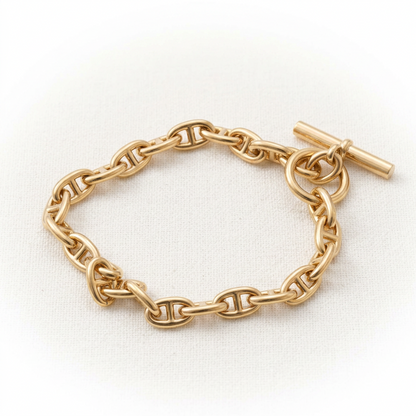 Hermes Chaine D'ancre Bracelet TPM 24 Links Pink Gold (18K) No Stone Charm Bracelet Pink Gold