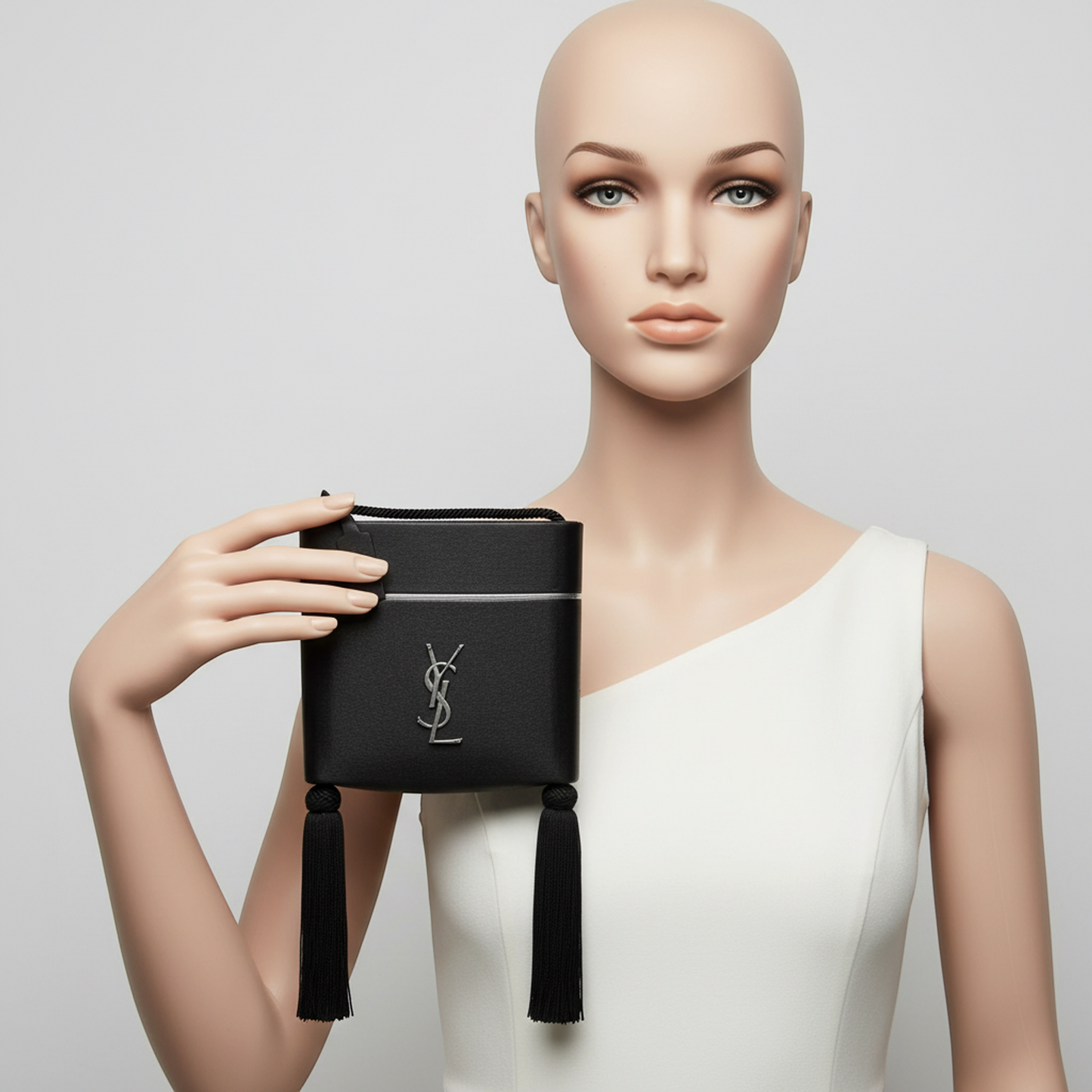 Yves Saint Laurent Opium 533198 Women's Leather Shoulder Bag Black