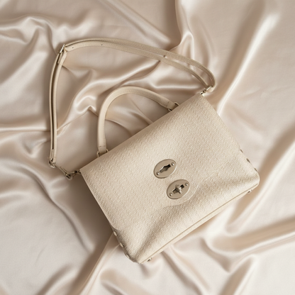Zanellato Postina S 06138 Men,Women Leather Handbag,Shoulder Bag White