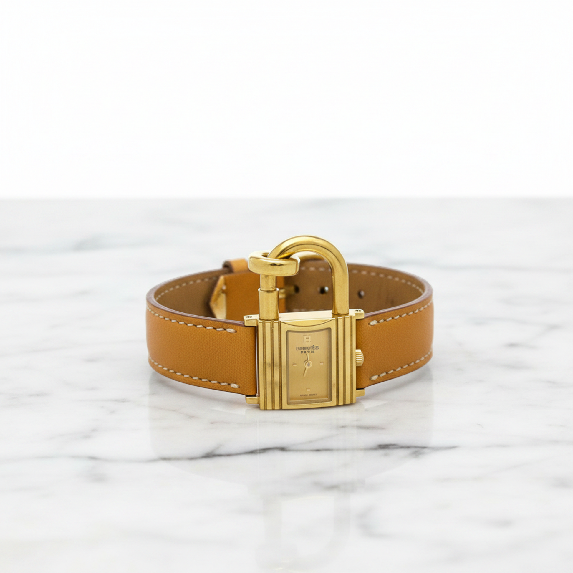 HERMES Kelly Watch Gold Plated Leather Quartz Ladies Watch