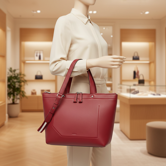 Bally BALLYSSIME XS Women's Leather Handbag,Shoulder Bag Red Color