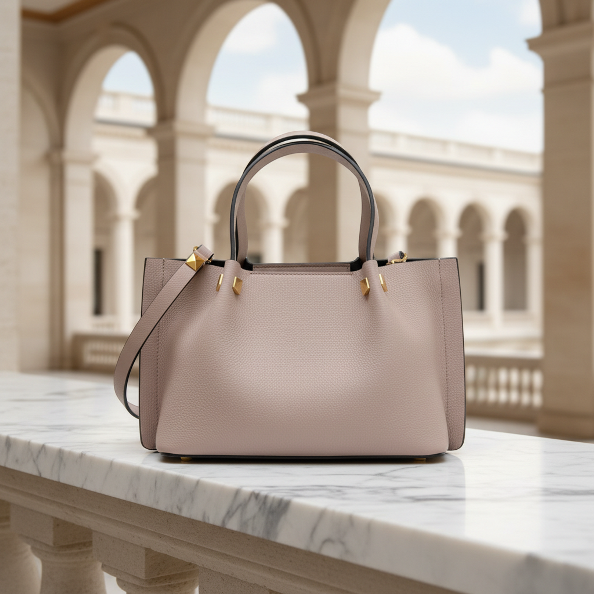 Valentino Garavani V Logo Escape Small Women's Leather Handbag Dusty Pink