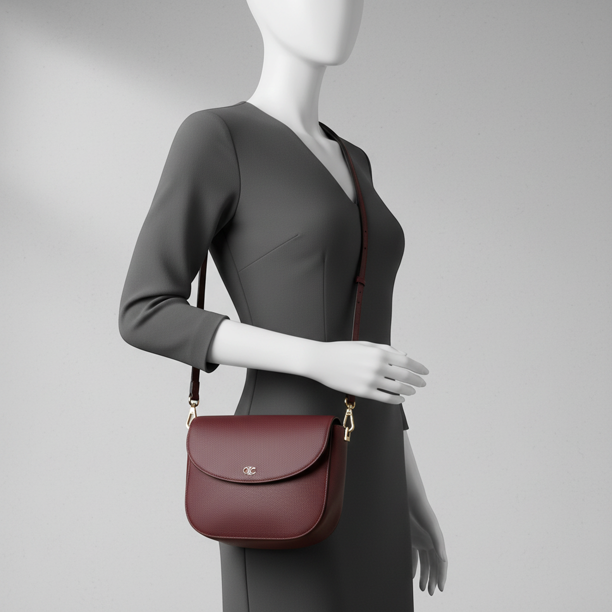 Valextra Crossbody Women's Leather Shoulder Bag Bordeaux