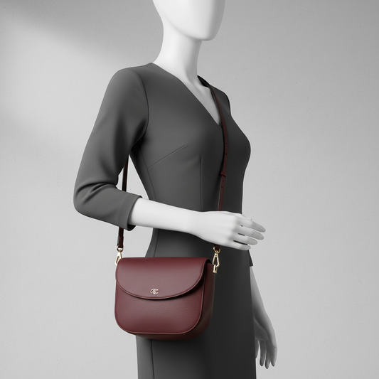 Valextra Crossbody Women's Leather Shoulder Bag Bordeaux
