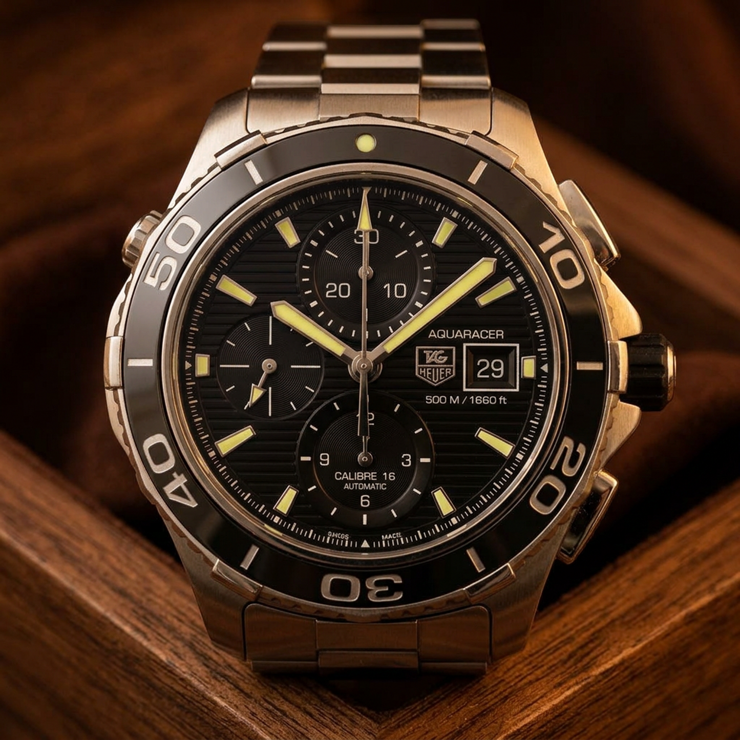 TAG HEUER Aquaracer 500M Chronograph Steel Automatic CAK2111 Polished