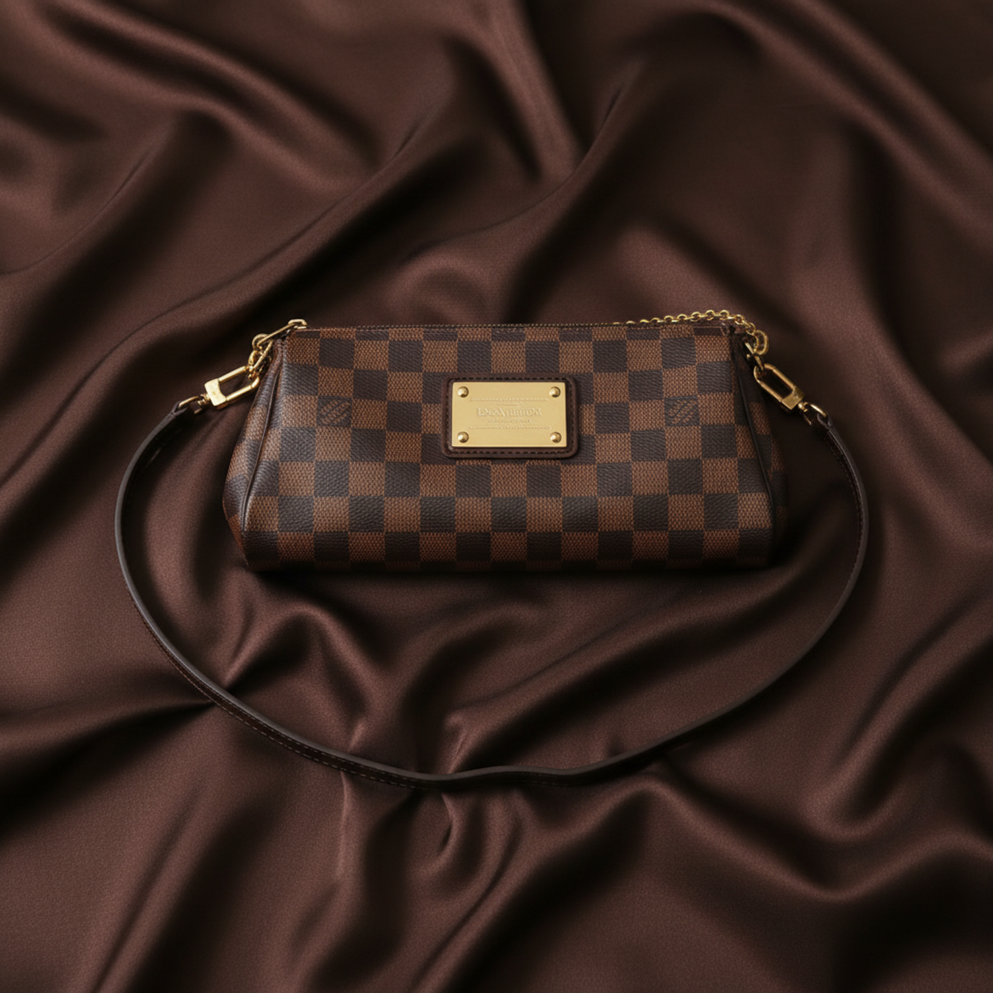 Louis Vuitton Damier Eva N55213 Women's Handbag,Shoulder Bag Brown,Ebene