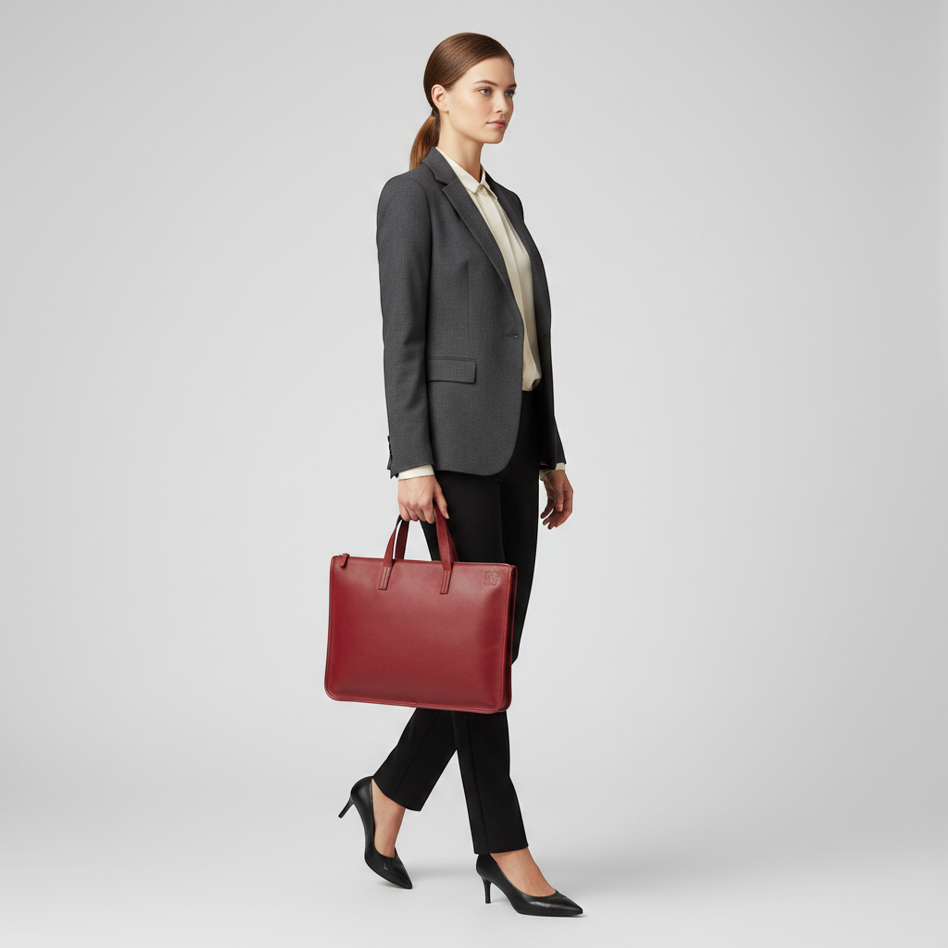 Loewe New Toledo Men's Leather Briefcase,Handbag Red Color