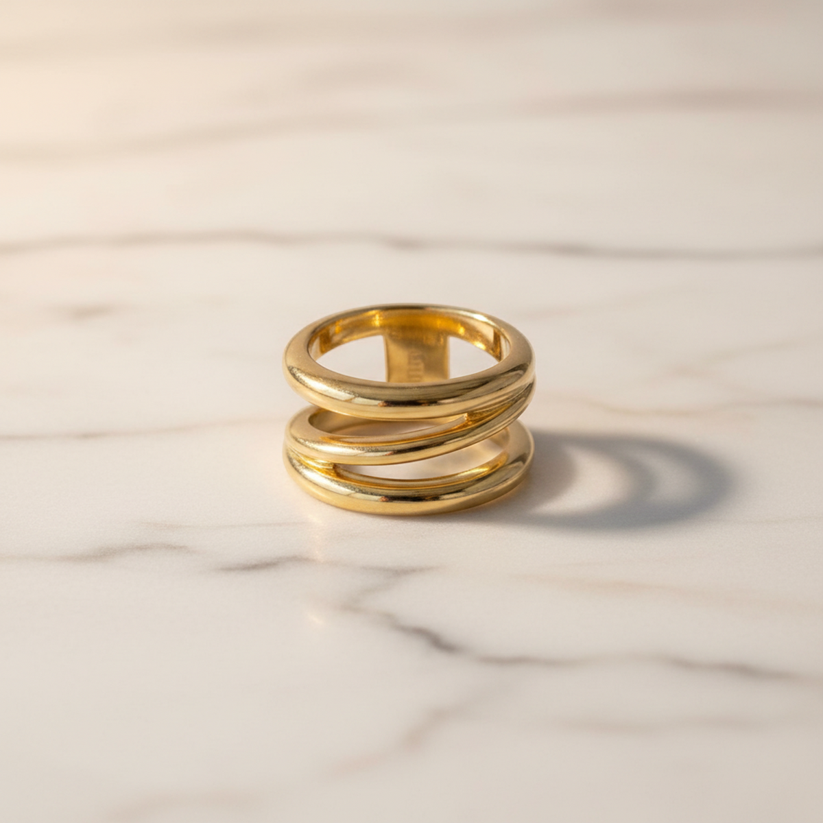 Tiffany Diagonal Ring Yellow Gold (18K) Fashion No Stone Band Ring Gold