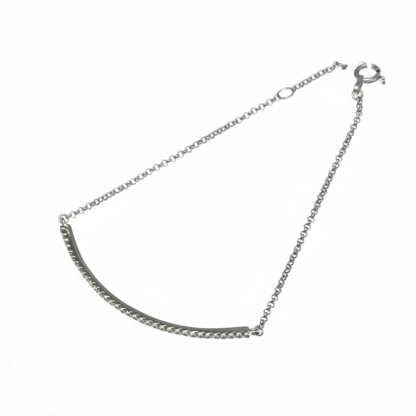 Ponte Vecchio Bar Diamond Bracelet White Gold (18K) Diamond Charm Bracelet Silver
