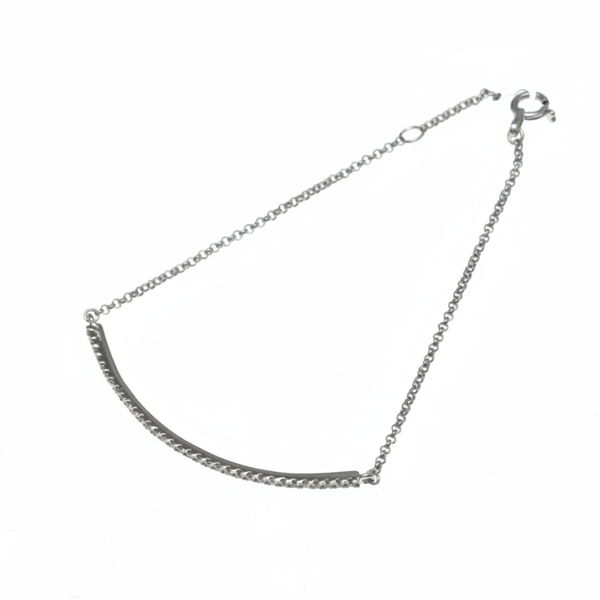 Ponte Vecchio Bar Diamond Bracelet White Gold (18K) Diamond Charm Bracelet Silver