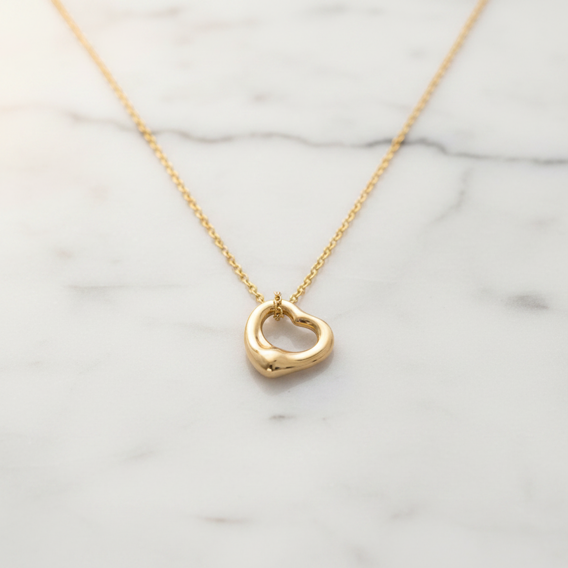Tiffany Open Heart Pink Gold (18K) No Stone Men,Women Fashion Pendant Necklace (Pink Gold)