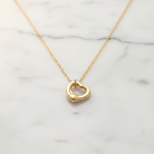 Tiffany Open Heart Pink Gold (18K) No Stone Men,Women Fashion Pendant Necklace (Pink Gold)
