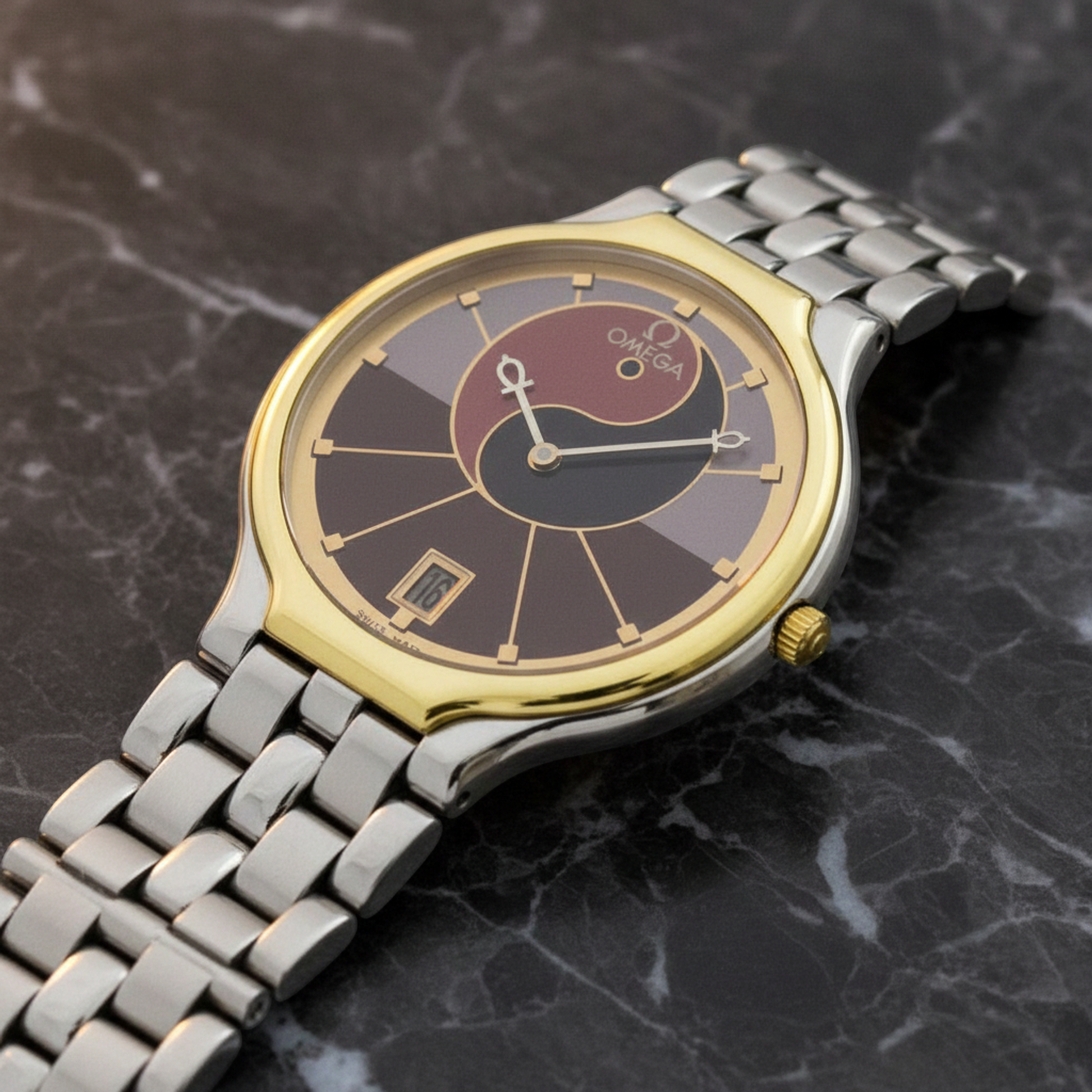 OMEGA De Ville Symbol K18 Gold Steel Mens Watch 396.1016 Polished