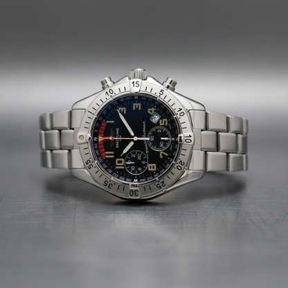 BREITLING Transocean Chronograph Steel Quartz Watch A53040.1 Polished