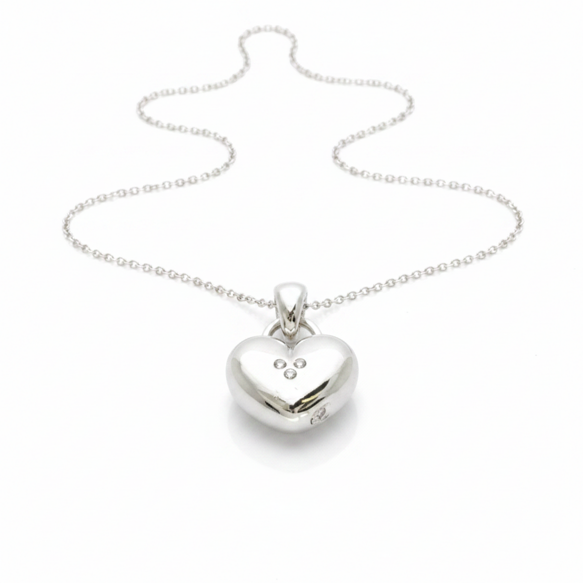 Tiffany Sentimental Heart Diamond Necklace Platinum Diamond Women,Men Fashion Pendant Necklace (Silver)