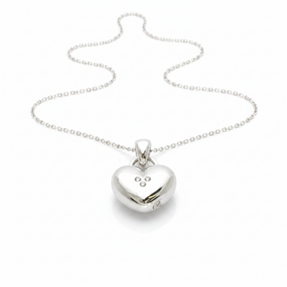 Tiffany Sentimental Heart Diamond Necklace Platinum Diamond Women,Men Fashion Pendant Necklace (Silver)