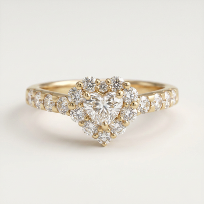 Ponte Vecchio Heart Diamond Ring D 0.323/0.63 White Gold (18K) Fashion Diamond Band Ring Silver