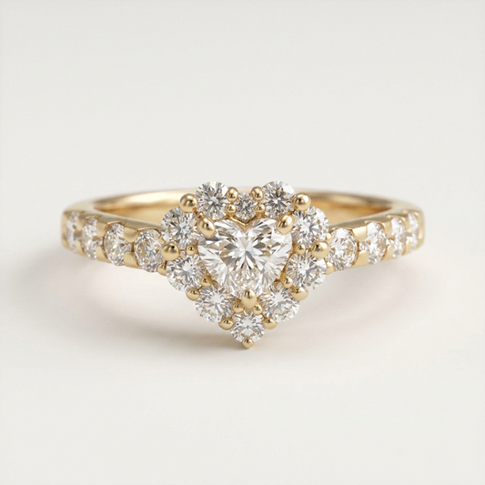 Ponte Vecchio Heart Diamond Ring D 0.323/0.63 White Gold (18K) Fashion Diamond Band Ring Silver