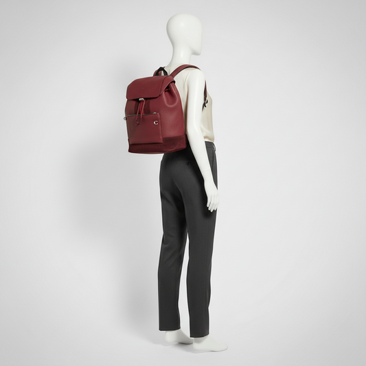 Coach Manhattan 59039 Men's Leather,Suede Backpack Wine