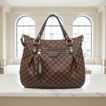 Louis Vuitton Damier Evora MM N41131 Women's Handbag,Shoulder Bag Brown,Ebene