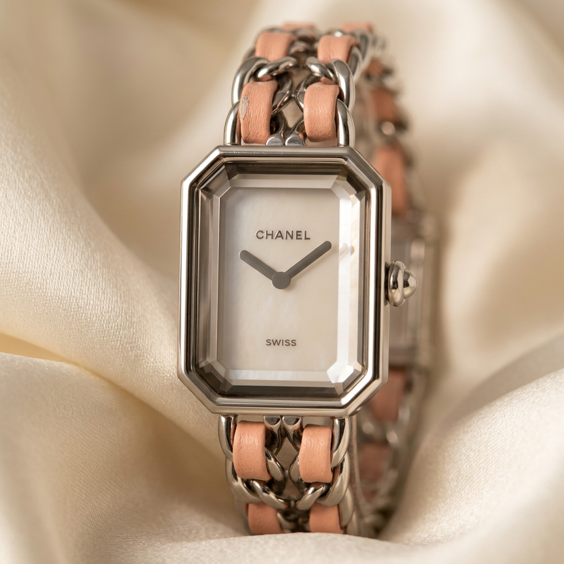CHANEL Premiere Lock M-L Size Steel Quartz Ladies Watch H6359 Polished