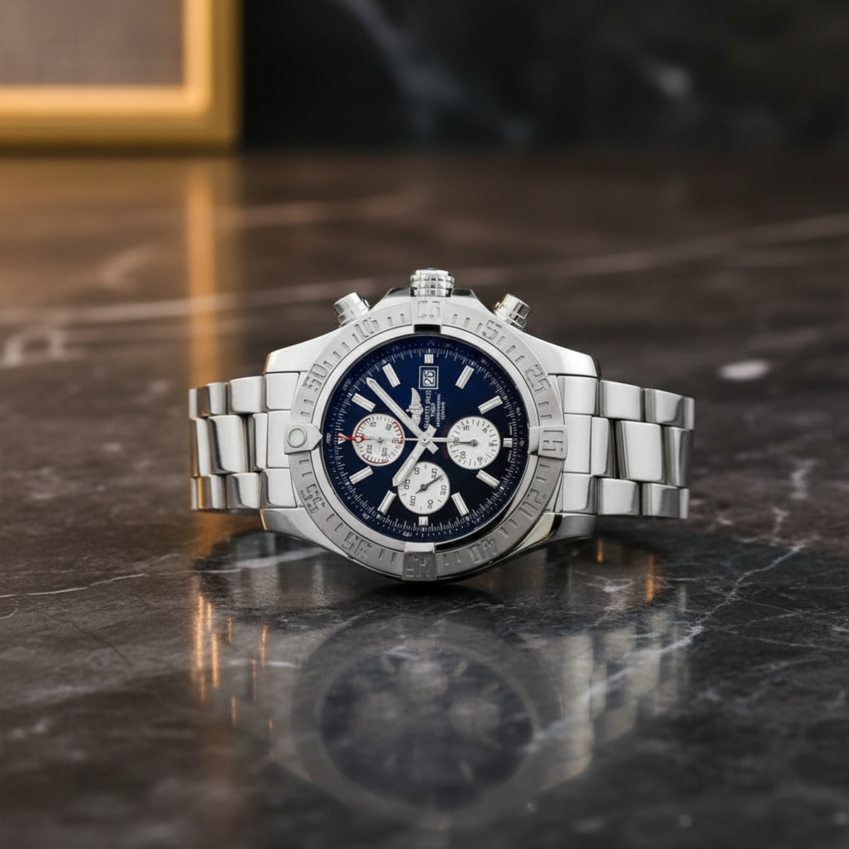 BREITLING Super Avenger ll Chronograph Steel Mens Watch A13371 Polished