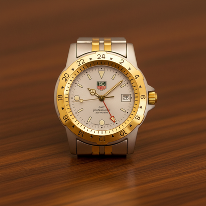 TAG HEUER 1500 GMT Gold Plated Steel Quartz Mens Watch 155.706