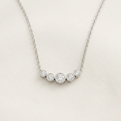 Tiffany Jazz Graduated Necklace Platinum Diamond Men,Women Fashion Pendant Necklace (Silver)