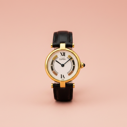 CARTIER Must Vendome Vermeil Gold Plated Quartz Ladies Watch W1006554